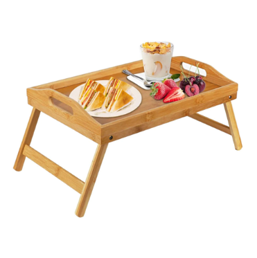 Bamboo Bed Table Tray w/ Foldable Legs